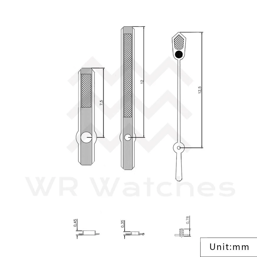 6105 Turtle Watch Hands for Seiko Mod: Gold - Image 3